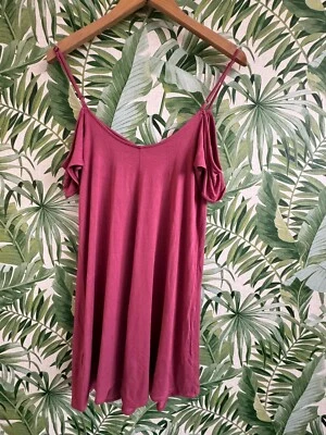 Abercrombie & Fitch pink cold shoulder top size S - Image 1 of 4