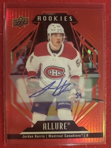 #105 Jordan Harris 2022-23 Upper Deck Allure Rookies - Red Rainbow Auto