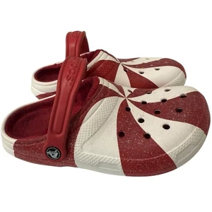 Zoccoli unisex Crocs Natale canna di caramelle uomo taglia 5 donna taglia 7’ foderati scintillanti vacanze - Foto 1 di 9