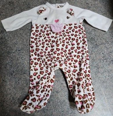 First Impressions One Piece Baby Girl Long Sleeve Coverall; Animal Design; 0-3M Foto 1 de 4