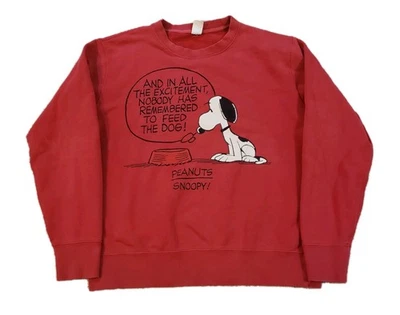 Sudadera Uniqlo x Peanuts Snoopy roja cuello redondo Foto 1 de 4