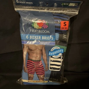 Fruit of the Loom Slip Boxer Uomo Taglia S 28-30 Confezione 6 Etichette Free Striscia/Solido - Foto 1 di 4