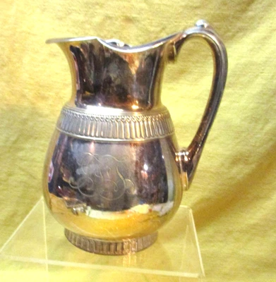 Antique Gorham Silver Soldered Water Pitcher ca 1900, Heavy Plate, High Quality - Image 1 of 4