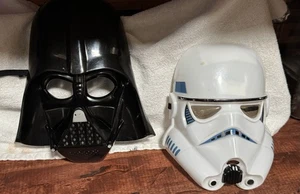 2 CHILD STAR WARS DARTH VADER & STORMTROOPER2 MASK HALLOWEEN COSTUME - Picture 1 of 3