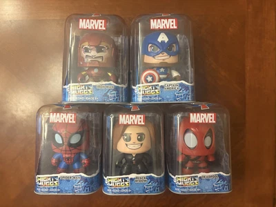 Hasbro Marvel MIGHTY MUGGS Lot! Swappable Faces! Spider-Man, Iron Man, Deadpool - Image 1 of 4