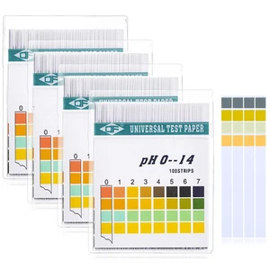 200 Strisce Strisce Reattive Ph Plastica, Universale Ph 0-14, Carta Test Litmus con Sto - Foto 1 di 1