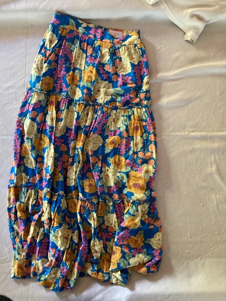 pink lily skirt multicolored floral long skirt never been worn in great conditio - Image 1 of 1