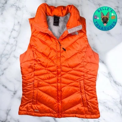 The North Face Aconcagua Down 550 Relleno Chaleco Chaqueta Pequeño Naranja Bolsillos Cremallera Completa Foto 1 de 4