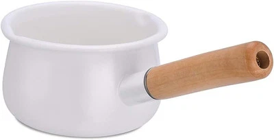 Enamel Milk Pan with Dual Pour Spout Butter Warmer Milk Pot for Stove Top Hea... - Изображение 1 из 4