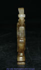 4.6 " China Natural Hetian Jade Carved Dynasty People Hand Take Yu Zong Statue