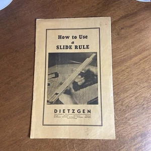Libro manual How to Use a Slide Rule Dietzgen 1941 - Imagen 1 de 9