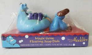 Disney Aladdin Magic Genie Floating Soap Dish + 3 Soaps NEW SEALED Rare Vintage - Picture 1 of 9