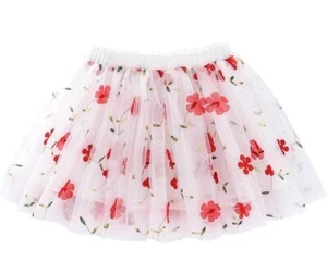 Embroidery 3D Flowers Tulle Skirt for 1- 6 Years Girls - Picture 1 of 6