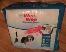 36 Count SZ M-Four Paws~Disposable Dog Wee Wee Diapers Re-adjustable~Package NEW