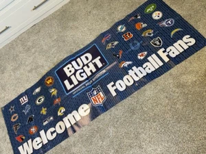 NEU! Lg. Bud Light NFL Welcome Football Fan Banner Cowboys Vikings Bears Packers - Bild 1 von 4