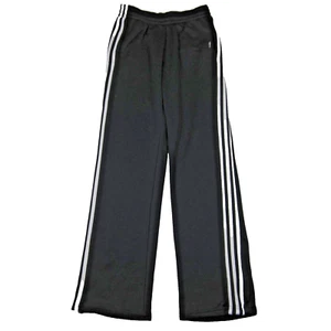 ADIDAS climalite STRAIGHT LEG PANTS Boy Sze XL-18 Black W/3-White Stripes - Picture 1 of 10