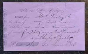 1883 Wrexham Advertiser Newspaper Receipt – Vintage Advertising Receipt - Picture 1 of 1