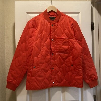 Chaqueta acolchada J.Crew capa base, mediana para hombre, naranja Foto 1 de 4