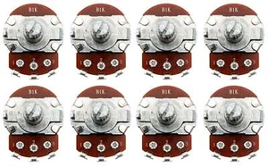 8 Pack 1K Ohms Potentiometer, 1/2W, Panel Mount, Single Turn, Serrated Shaft - Picture 1 of 4