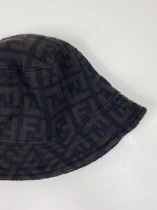 Fendi Zucca Monogram Wool Brown/Black Unisex Bucket Hat