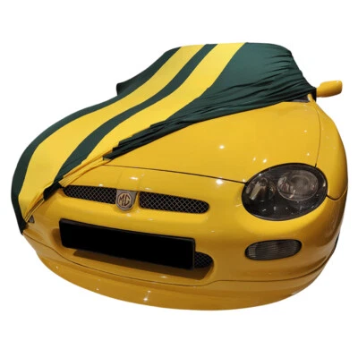 Indoor car cover fits MG MG TF bespoke Green with yellow striping cover Witho... Foto 1 de 4