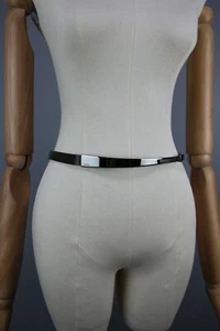 GUCCI Authentic Gucci Narrow Limited Edition Leather Gray skinny Belt Size XS-M - Picture 1 of 12