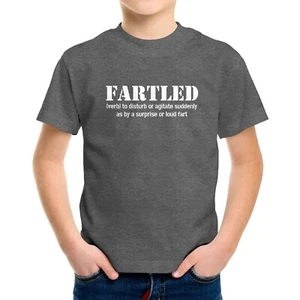 Fartled Fart Funny Toddler Kids Youth Tee T-shirt Farting Fart Tee Toilet Humor - Picture 1 of 16