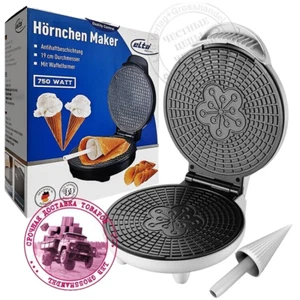 Waffeleisen Elektrischer Waffelnbäcker Hörnchen Maker 750W Antihaftbeschichtung - Bild 1 von 1