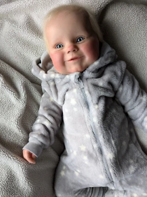 Reborn Baby,  Maddie by Bonnie Brown 24in Blonde hair blue eyes, Hand painted - Image 1 of 4