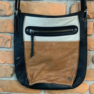 The Sak Women's Pebbled Leather Laurel Colorblock Crossbody Bag Medium Size - Picture 1 of 9