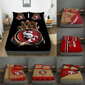 San Francisco 49ers Deep Pocket Fitted Sheet 3PCS Cotton Blend Bedding Set Gifts