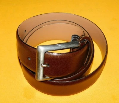 CINTURÓN TRAFALGAR MADE IN ITALY CUERO GENUINO MARRÓN TALLA 36/90cm. Foto 1 de 4