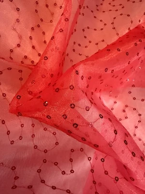 De colección Nuevo Rosa Lentejuelas Línea Remolino Adorno Tela Transparente 35"x 53" Tutu  Foto 1 de 4