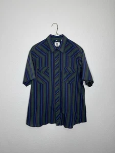 Vintage Corral West Shirt Mens XL Striped Pearl Snap 90s Brushpopper Rodeo FLAW* - Picture 1 of 18
