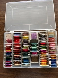 LOT 130+ skeins embroidery floss thread carded plus 7 x 11 case cards colors - Picture 1 of 3