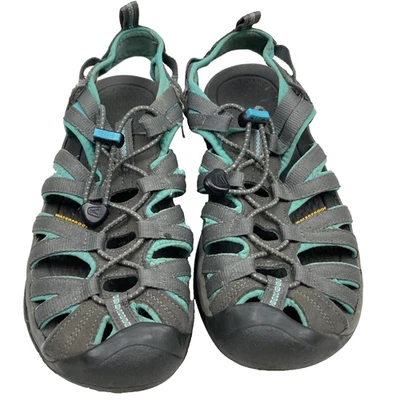 Sandálias femininas KEEN Whisper tamanho 8.5 cinza água aquática caminhada esportes ao ar livre sapatos - Imagem 1 de 3