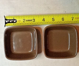 DIPPING CUPS, RAMEKINS, BROWN, SQUARE (PAIR) PIONEER (RARELY USED) 11*13*23C - Picture 1 of 6