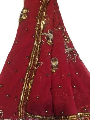 Bufanda Georgette Dupatta vintage india bordada estola larga para mujer LD7165 Foto 1 de 4