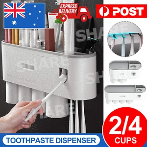 Multifunctional Toothbrush Holder Handfree Automatic Toothpaste Dispenser Set OZ - Picture 1 of 13