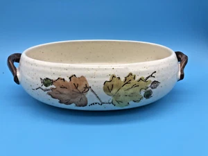 Metlox Poppytrail WOODLAND GOLD brown oak leaves casserole dish no lid Vtg MCM - Picture 1 of 8