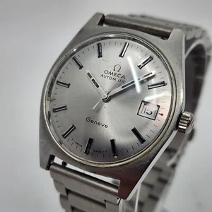 Omega Geneve 166.0041 Automatic 24 Jewel Vintage Steel Mens Watch 34mm - Picture 1 of 14