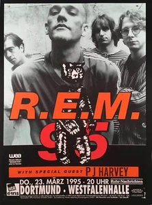 R.E.M. PJ Harvey German Bus Side Imported Poster Dortmund Westfalenhalle 1995 - Bild 1 von 6