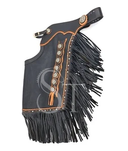 Western Echtleder Chinks Reiter Rancher Cowboy Reitausrüstung Chaps - Bild 1 von 1
