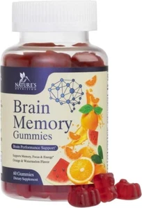 Brain Supplements Gummies for Memory, Focus, Concentration - Brain Gummy Vitamin - Picture 1 of 18