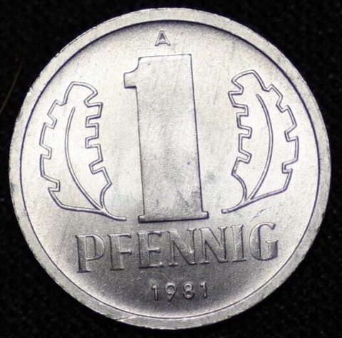 GERMANY - DEMOCRATIC REPUBLIC ~ 1981 A ~ Pfennig ~ (1 COIN ONLY) ☘️ W-#843 ☘️ Cover