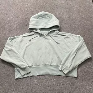 Adidas Hoodie Extra Large XL Light Green Cropped Sweatshirt Pullover Ladies - Picture 1 of 11