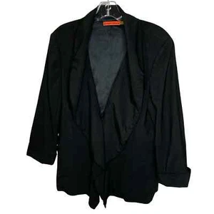 Blazer para mujer Alice + Olivia lana negra con volantes carrera con cremallera boho talla M $450 - Imagen 1 de 9
