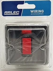 ARLEC SCREW METAL 45A 1 GANG DP SWITCH WITH NEON - BLACK NICKEL FOR COOKERS ETC - Picture 1 of 1