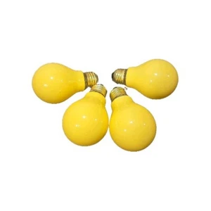 4 CERAMIC YELLOW QUALITY LONG LIFE  25W, 130V BULBS  - Picture 1 of 3