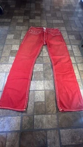 True Religion Red Brand Jeans / Women’s Size 36 RN 112790 Made in USA - Picture 1 of 17